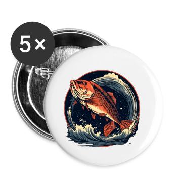 Angling - Buttons small 1''/25 mm (5-pack) - white - Front