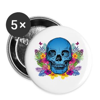 Flower Head - Buttons klein 25 mm (5er Pack) - Weiß - Vorne