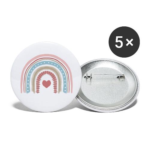 Regenbogen Boho - Buttons klein 25 mm (5er Pack)