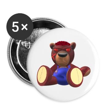 Creepy Teddy Natural - Buttons klein 25 mm (5er Pack) - Weiß - Vorne