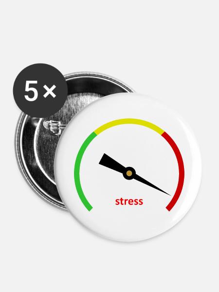 Stress-o-Meter - Buttons klein 25 mm (5er Pack) - Weiß
