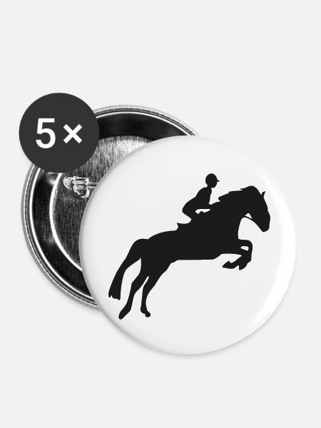 reiten - Buttons klein 25 mm (5er Pack) - Weiß