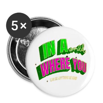 joke fun jokes vegan pro vegan fruit gift - Buttons klein 25 mm (5er Pack) - Weiß - Vorne