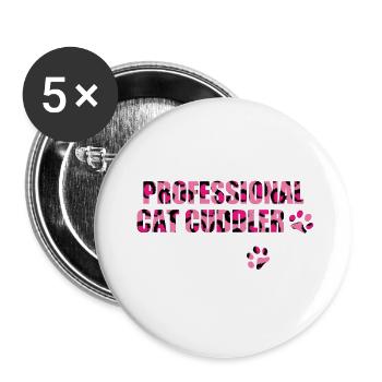 Katzenschmuser Cat Cuddler - Buttons small 1''/25 mm (5-pack) - white - Front