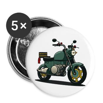 Retro-Fahrrad - Buttons klein 25 mm (5er Pack) - Weiß - Vorne