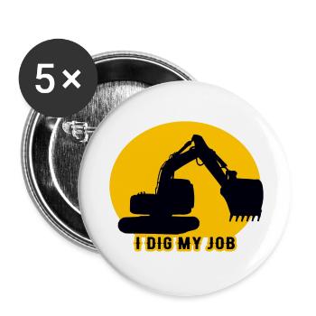 Lustiges Zitat Baggerfahrer - Buttons klein 25 mm (5er Pack) - Weiß - Vorne