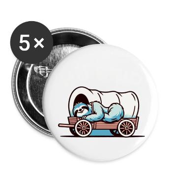 Hü Brid - Lustiges Hybrid Auto - Faultier - Buttons klein 25 mm (5er Pack) - Weiß - Vorne