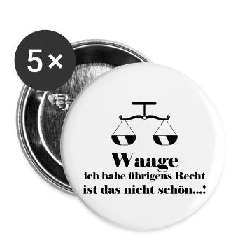 Waage Sternzeichen - Buttons klein 25 mm (5er Pack) - Weiß - Vorne