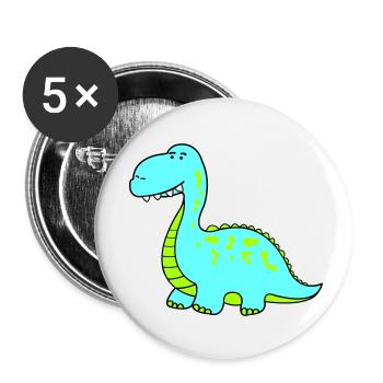 dino - Buttons klein 25 mm (5er Pack) - Weiß - Vorne