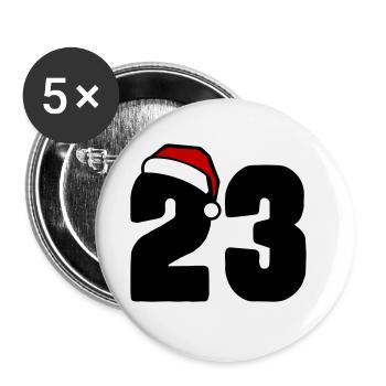 23 Number Christmas - Buttons small 1''/25 mm (5-pack) - white - Front