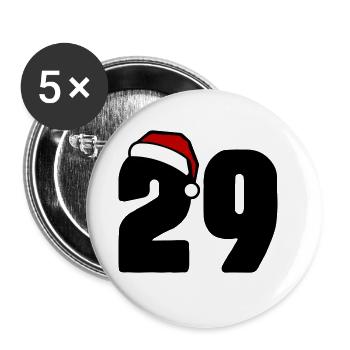 29 Zahl Weihnachten - Buttons klein 25 mm (5er Pack) - Weiß - Vorne