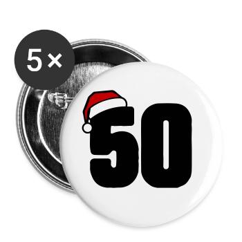 50 Numéro de Noël - Lot de 5 petits badges (25 mm) - blanc - Devant