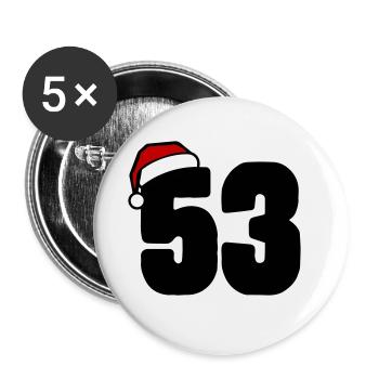 53 Zahl Weihnachten - Buttons klein 25 mm (5er Pack) - Weiß - Vorne