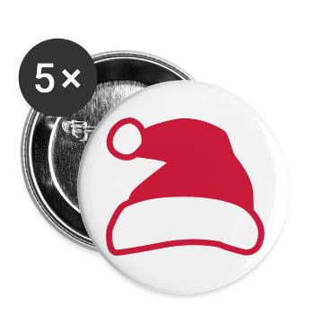 Père Noël - Lot de 5 petits badges (25 mm) - blanc - Devant