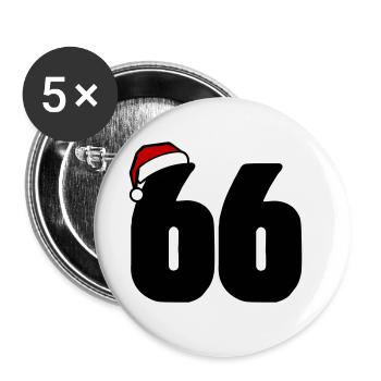 66 Zahl Weihnachten - Buttons klein 25 mm (5er Pack) - Weiß - Vorne