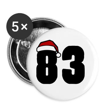 83 Number Christmas - Buttons small 1''/25 mm (5-pack) - white - Front