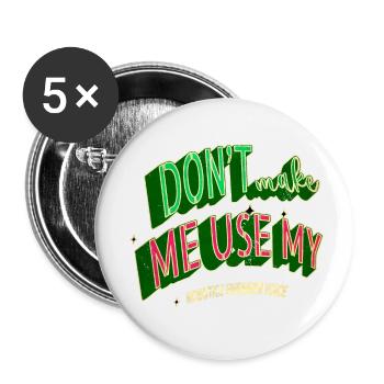 Plage Dictons Noël Dinosaure Fan Humour Bébé - Lot de 5 petits badges (25 mm) - blanc - Devant