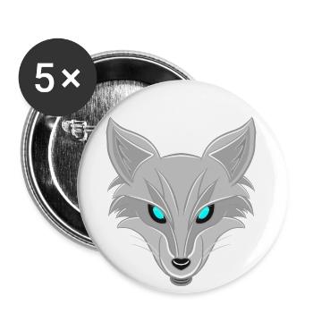 Renard argenté - Design élégant d’amoureux des animaux - Lot de 5 petits badges (25 mm) - blanc - Devant