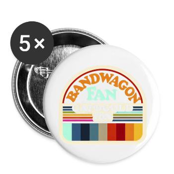 Bandwagon Fan 18 - Buttons small 1''/25 mm (5-pack) - white - Front