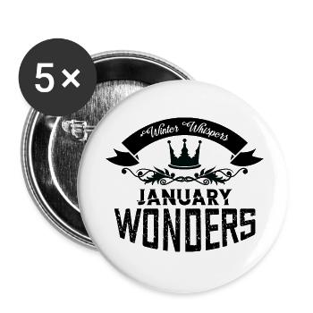 Winter Wispers January Wonders - Buttons small 1''/25 mm (5-pack) - white - Front