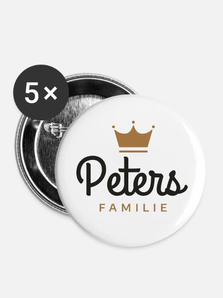Peters-Familie - Buttons klein 25 mm (5er Pack) - Weiß