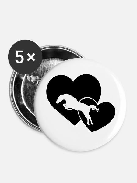 jumping Hearts - Buttons klein 25 mm (5er Pack) - Weiß