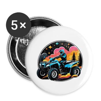 quad et tout terrain - Lot de 5 petits badges (25 mm) - blanc - Devant