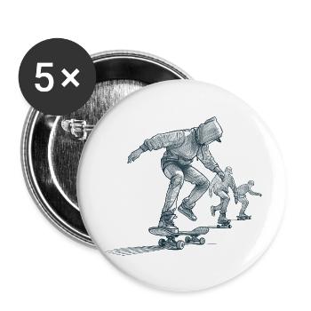 SKATEBOARDS - Lot de 5 petits badges (25 mm) - blanc - Devant