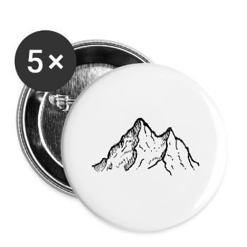 Rocky Mountain with a View Drawing - Buttons small 1''/25 mm (5-pack) - white - Front