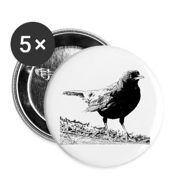 Merle, A730357 - Lot de 5 petits badges (25 mm) - blanc - Devant