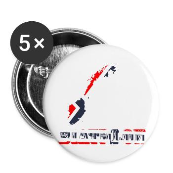 Norwegischer Biathlon - Buttons klein 25 mm (5er Pack) - Weiß - Vorne