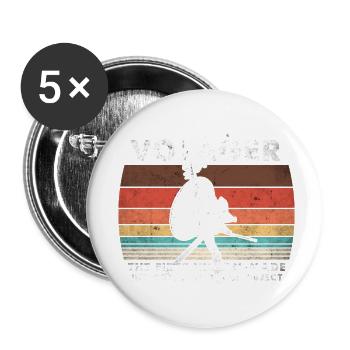 Voyager 1977 Retro Space Probe Mission - Buttons small 1''/25 mm (5-pack) - white - Front