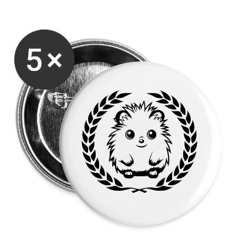 Igel Niedlich Süß Baby - Buttons klein 25 mm (5er Pack) - Weiß - Vorne