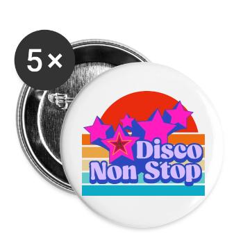 Non-stop disco! fresh and french touch music! - Buttons small 1''/25 mm (5-pack) - white - Front