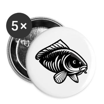 Carpe créative noire - Lot de 5 petits badges (25 mm) - blanc - Devant