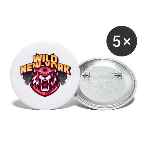 Wild New York Tiger - Lot de 5 petits badges (25 mm)