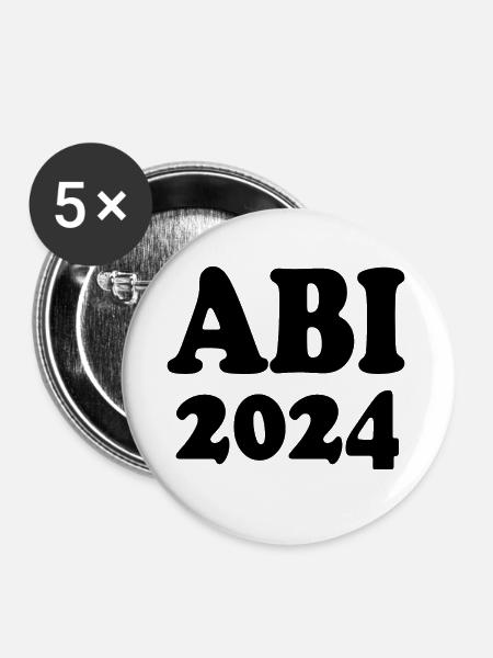 Abi 2024 - Buttons klein 25 mm (5er Pack) - Weiß