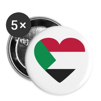 Drapeau du cœur de la Palestine - Lot de 5 petits badges (25 mm) - blanc - Devant