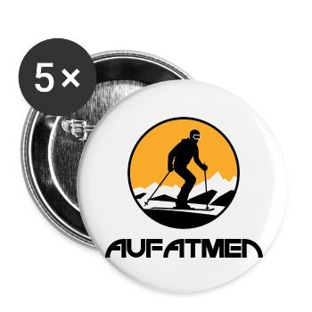Aufatmen - Skidesign - Buttons klein 25 mm (5er Pack) - Weiß - Vorne