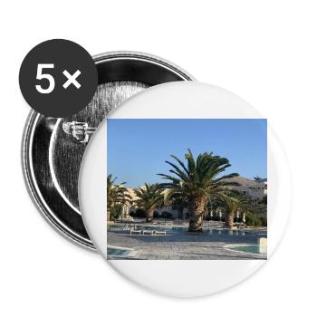 Palme - Buttons klein 25 mm (5er Pack) - Weiß - Vorne