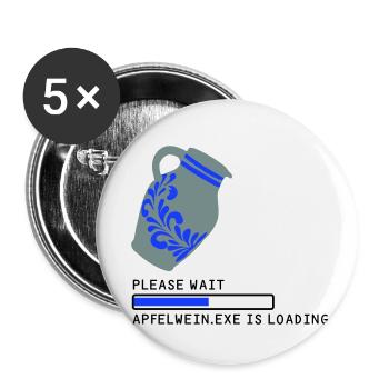 S’IL VOUS PLAÎT ATTENDRE Le cidre est en cours de chargement... - Lot de 5 petits badges (25 mm) - blanc - Devant