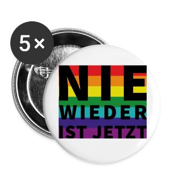 NIE WIEDER IST JETZT Schriftzug Pride - Buttons klein 25 mm (5er Pack) - Weiß - Vorne
