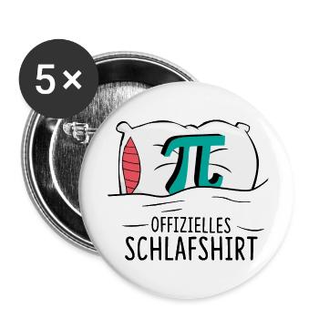 Offizielles Schlafshirt Pi Zeichen - Buttons klein 25 mm (5er Pack) - Weiß - Vorne