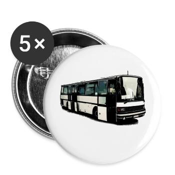 Setra Bus Setra S215 UL mit offenen Türen - Buttons klein 25 mm (5er Pack) - Weiß - Vorne
