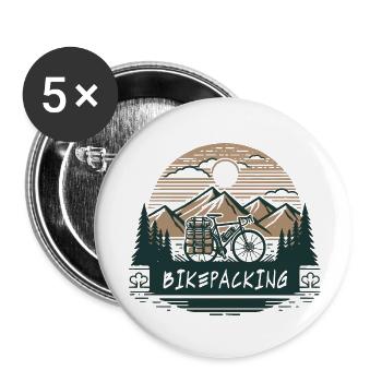 Gravel Bike Mountain Bikepacking Adventure Design - Buttons small 1''/25 mm (5-pack) - white - Front