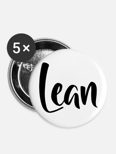 Name - Lean - Buttons klein 25 mm (5er Pack) - Weiß
