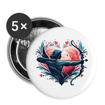 Mythical Heart Archer Illustration - Buttons small 1''/25 mm (5-pack) - white - Front