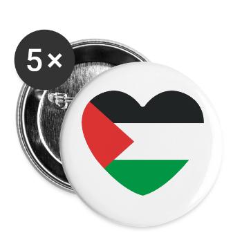Cœur de Palestine - Lot de 5 petits badges (25 mm) - blanc - Devant