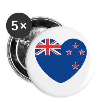New Zealand - Buttons small 1''/25 mm (5-pack) - white - Front