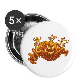 Halloween Mad Pumpkin - Lot de 5 petits badges (25 mm) - blanc - Devant